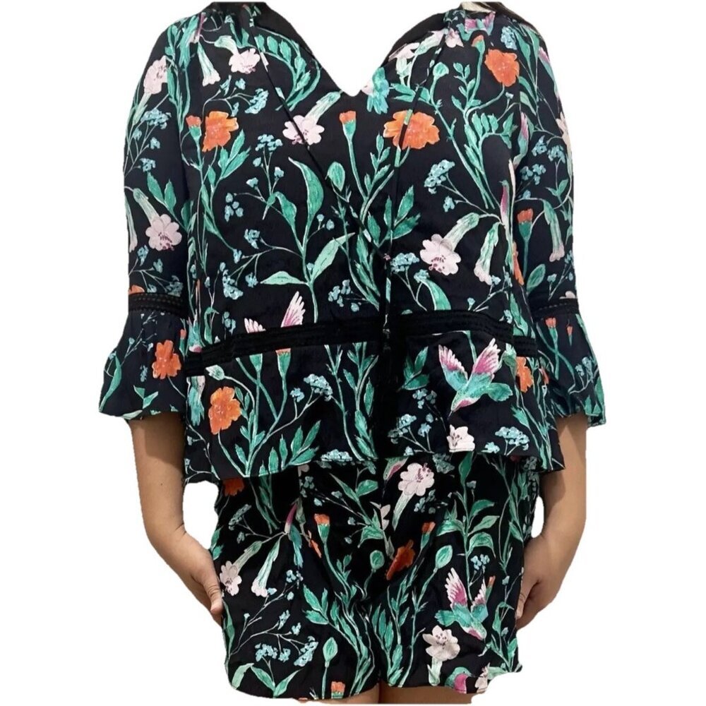 Kate Spade Romper  New York Jardin Floral Boho‎ Tassels Breathable Resort